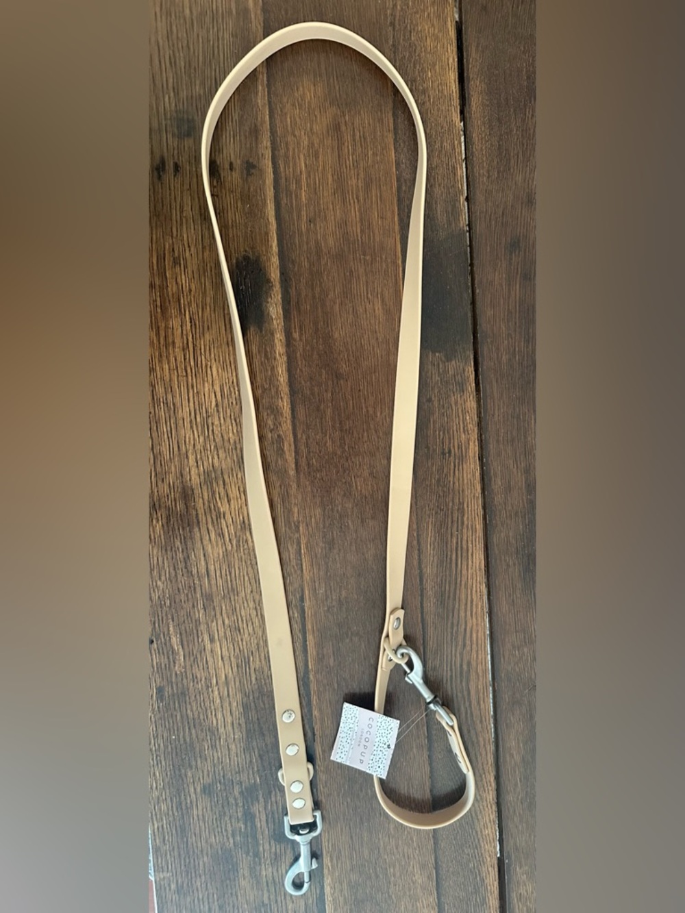 Cocopup London NAKD leash in Biscuit. Nylon and waterproof